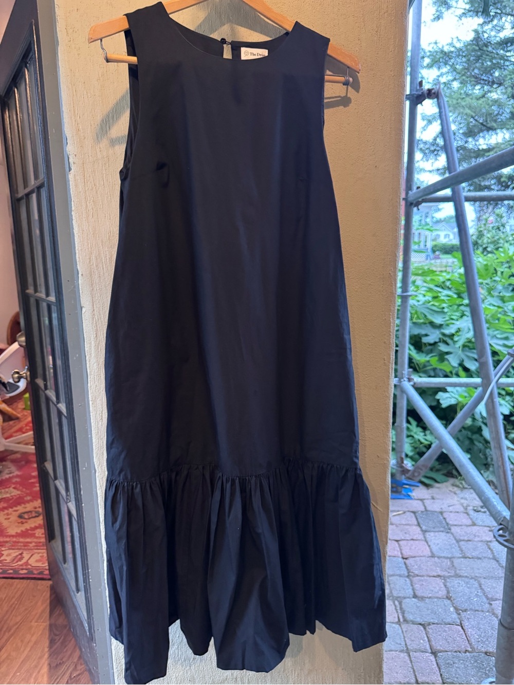 Midi Black Ruffle Hem Dress from The Drop